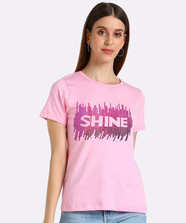 Women's Cotton Sequin Motif T-Shirt Combo