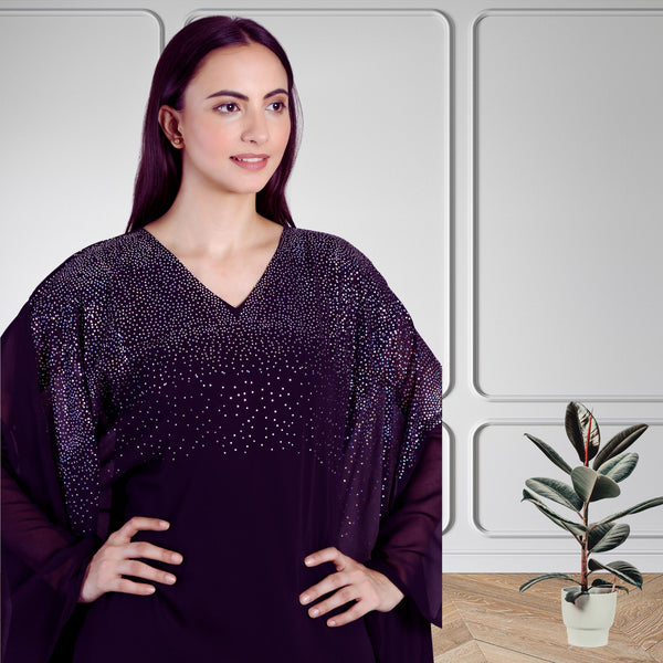 Women's Sequins Motifs Embellished Georgette Kaftan Set