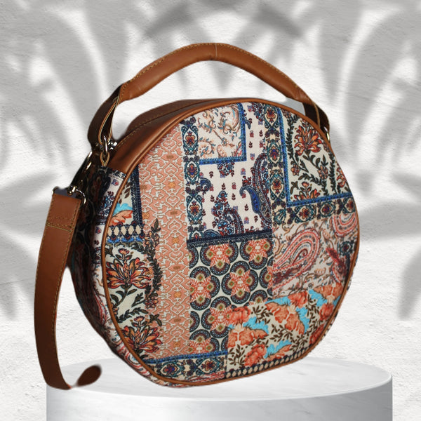 Floral Paisley Patchwork Canvas Sling Bag