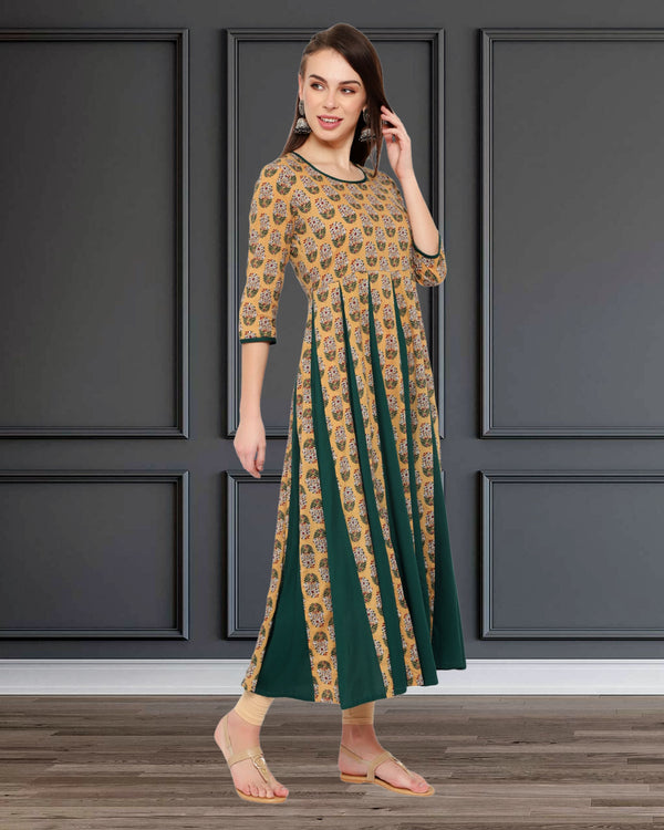 Women floral Print cotton Anarkali Kurta