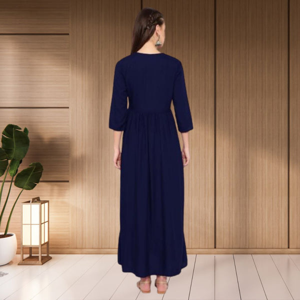 WOMEN FLORAL EMBROIDED KURTI SHV 29 BLUE