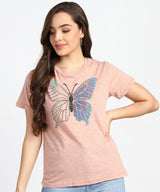 Women's Sequins Motifs Embellished Cotton T-shirt