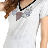 Women's Sequins Motifs Embellished Cotton T-shirt