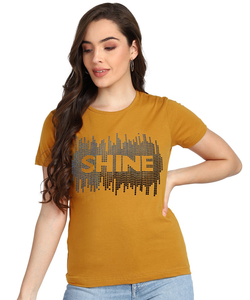 Sparkle Every Day with the Pack of 2 Women's Cotton Sequins Motifs T-Shirts