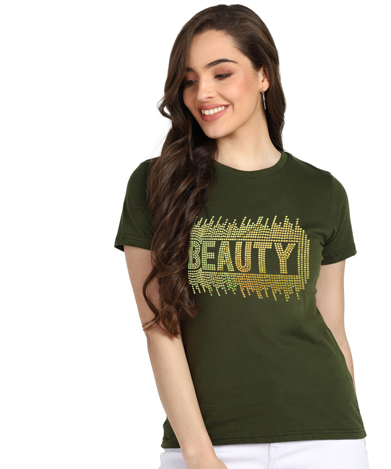 Sparkle Every Day with the Pack of 2 Women's Cotton Sequins Motifs T-Shirts
