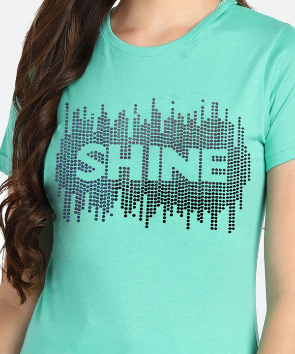 Women's Sequin Motifs Embellished cotton T-shirt
