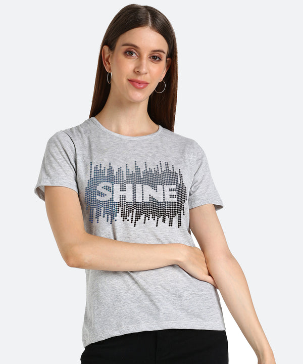 Women's Sequin Motifs Embellished cotton T-shirt