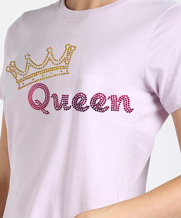 Women's Sequin Motifs Embellished cotton T-shirt