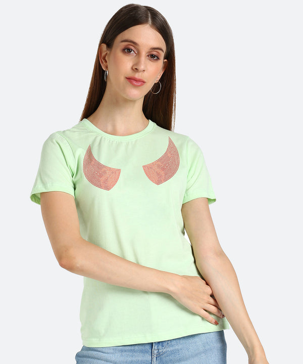 Women's Sequin Motifs Embellished cotton T-shirt