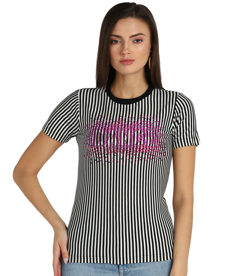 Women's Sequins Motifs Embellished Cotton T-shirt