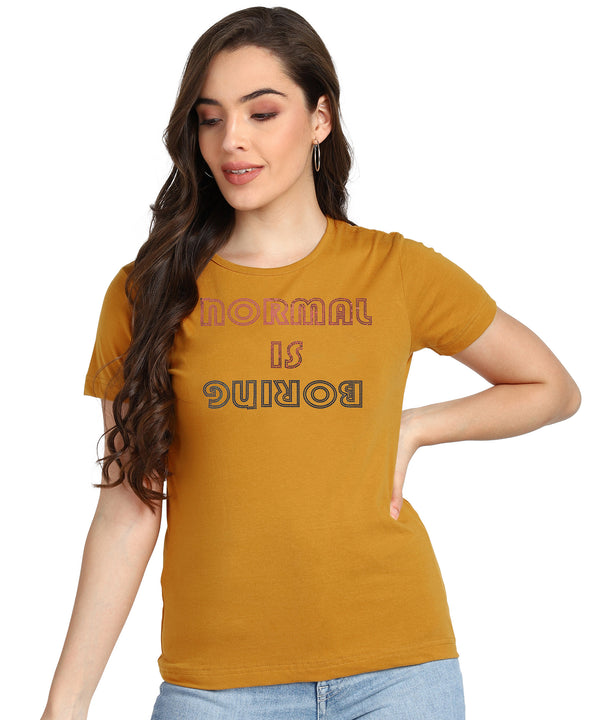 Women's Sequins Motifs Embellished Cotton T-shirt