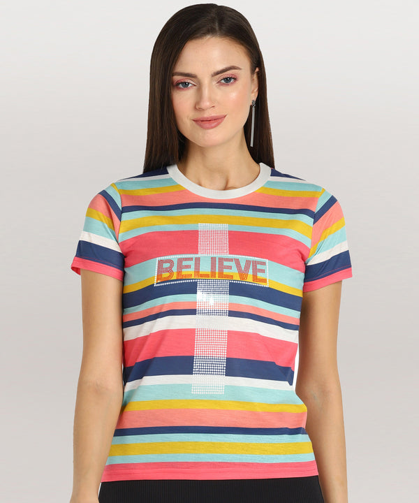 Women's Sequin Motifs Embellished cotton T-shirt