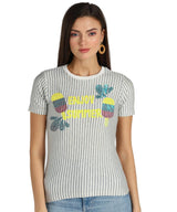 Women's Sequins Motifs Embellished Cotton T-shirt