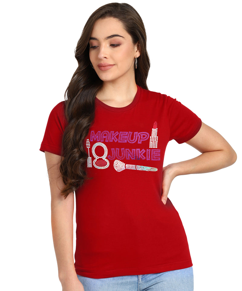 Women's Cotton Sequin Motif T-Shirt Combo
