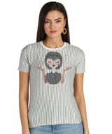 Women's Sequins Motifs Embellished Cotton T-shirt