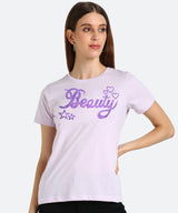 Women Sequins Motifs Embellished Cotton T-shirt