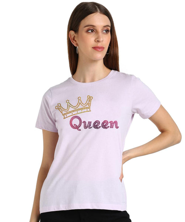 Women's Sequin Motifs Embellished cotton T-shirt