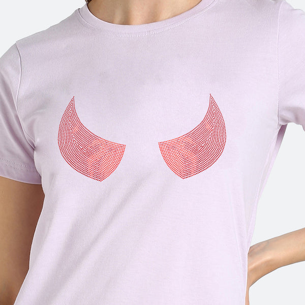 Women's Sequin Motifs Embellished cotton T-shirt
