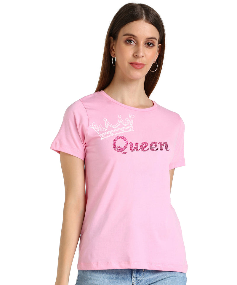 Women's Cotton Sequin Motif T-Shirt Combo