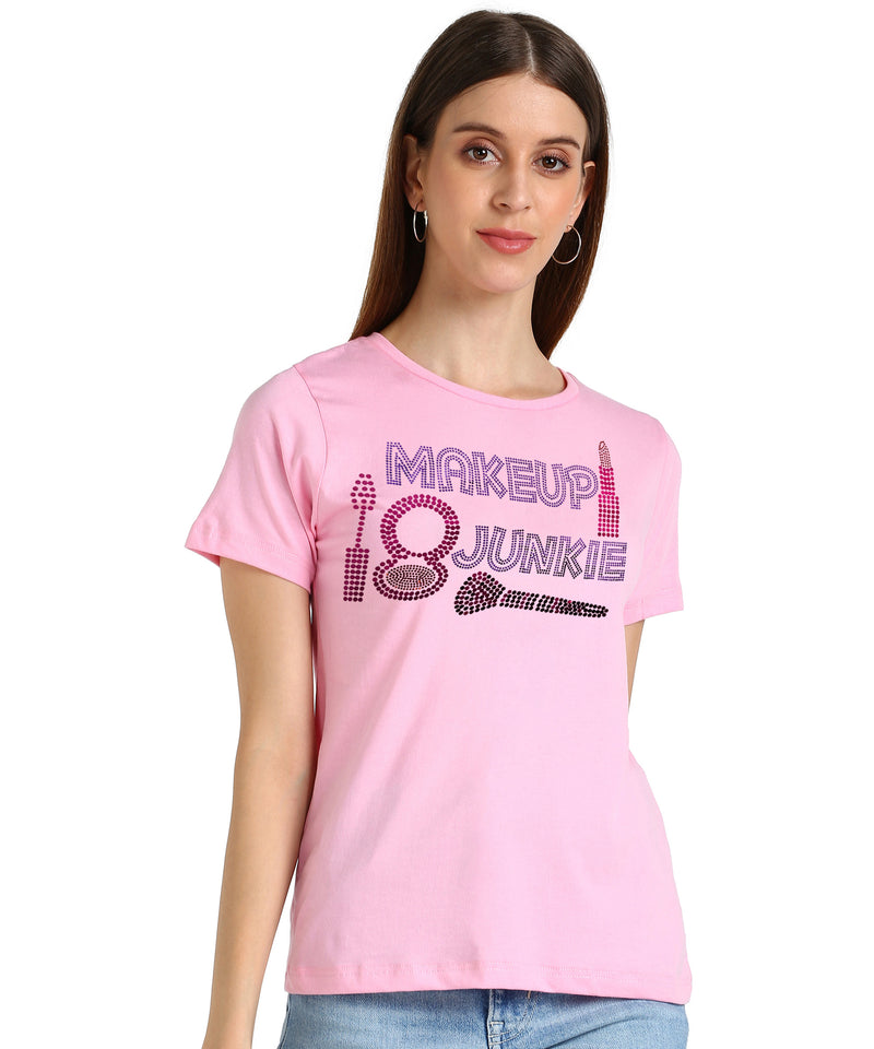 Women's Cotton Sequin Motif T-Shirt Combo
