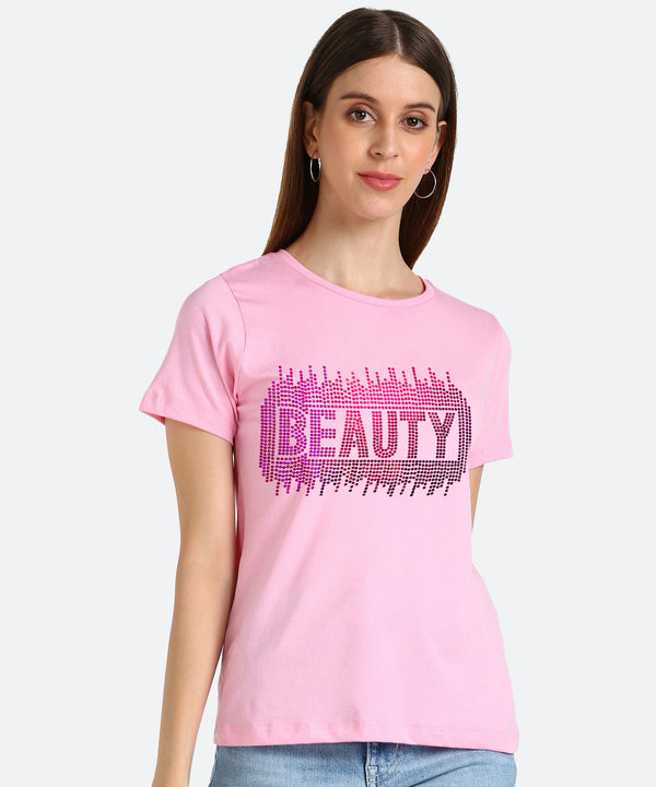 Women's Sequins Motifs Embellished Cotton T-shirt