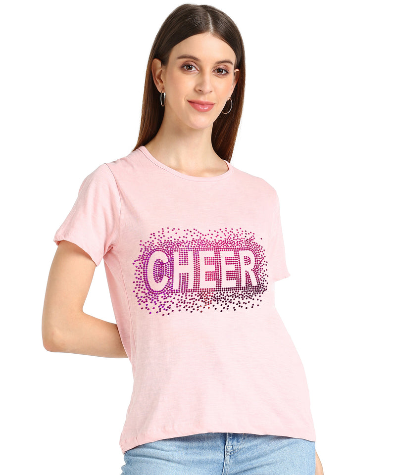 Women's Cotton Sequin Motif T-Shirt Combo