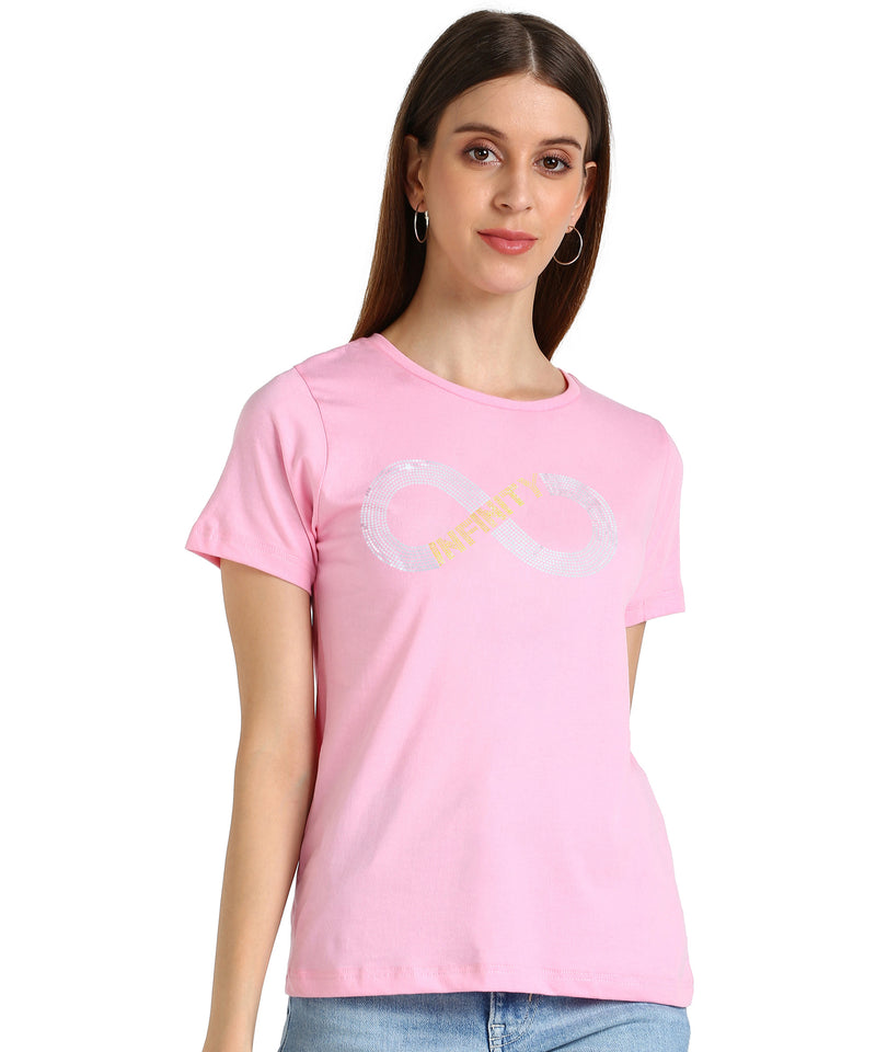 Women's Sequin Motifs Embellished cotton T-shirt