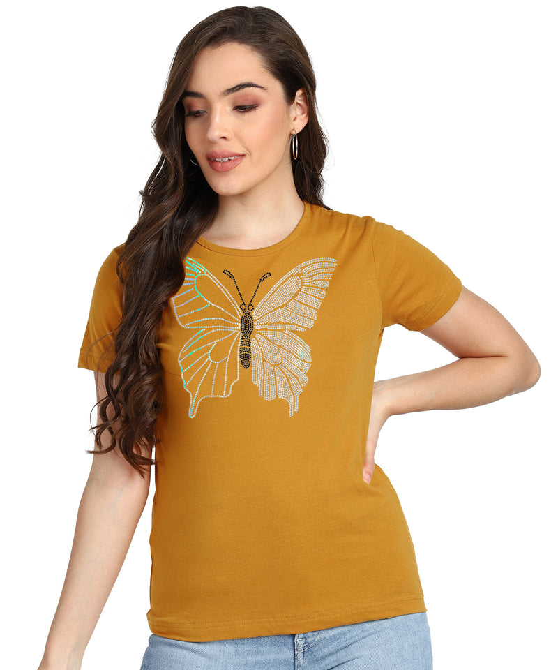 Women's Cotton Sequin Motif T-Shirt Combo