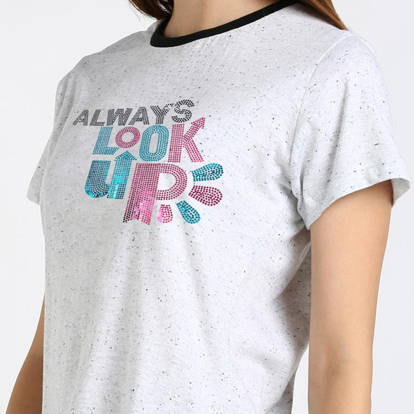 Women's Sequins Motifs Embellished Cotton T-shirt