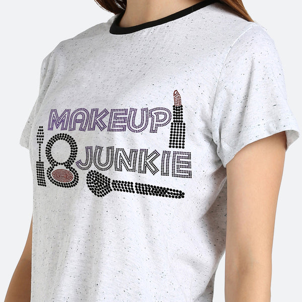 Women's Sequin Motifs Embellished cotton T-shirt