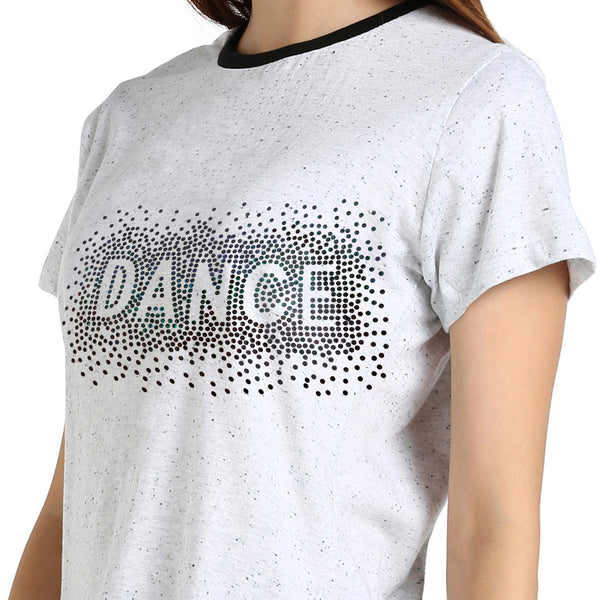 Women's Sequins Motifs Embellished Cotton T-shirt