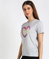 Women's Sequins Motifs Embellished Cotton T-shirt