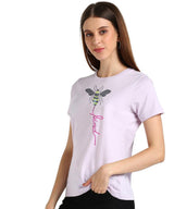 Women's Sequins Motifs Embellished Cotton T-shirt