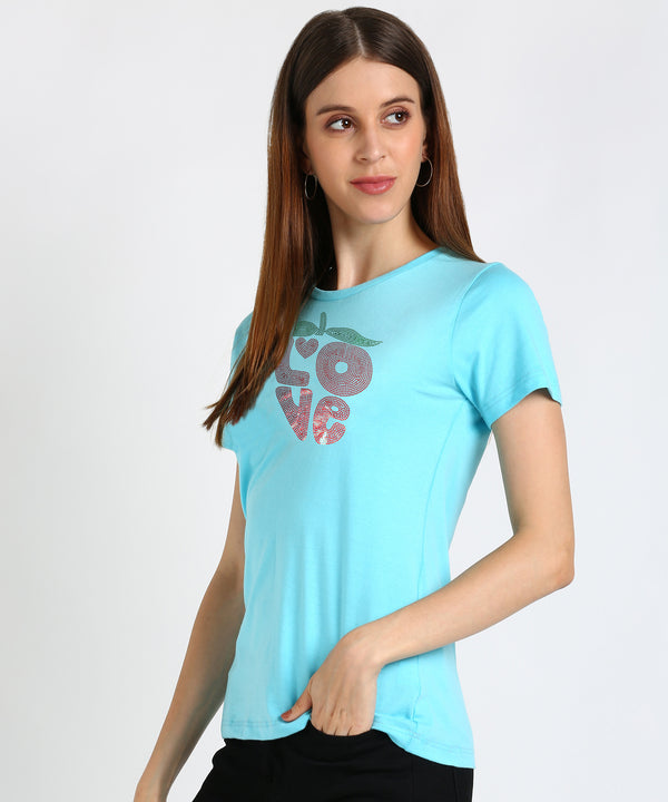 Women's Sequin Motifs Embellished cotton T-shirt