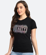 Women's Sequins Motifs Embellished Cotton T-shirt