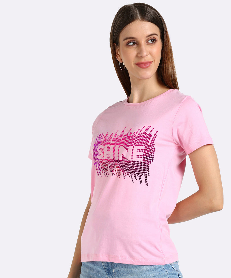 Women's Cotton Sequin Motif T-Shirt Combo