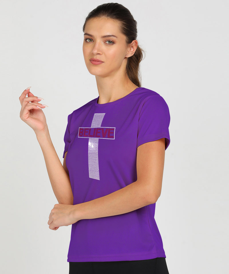 Women's Polyester Sports T-Shirt Pack of 2