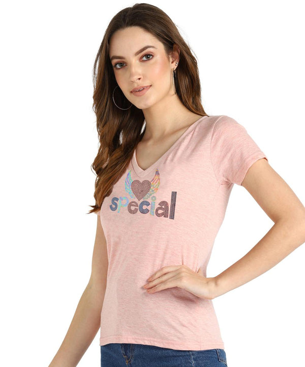 Women's Sequins Motifs Embellished Cotton T-shirt