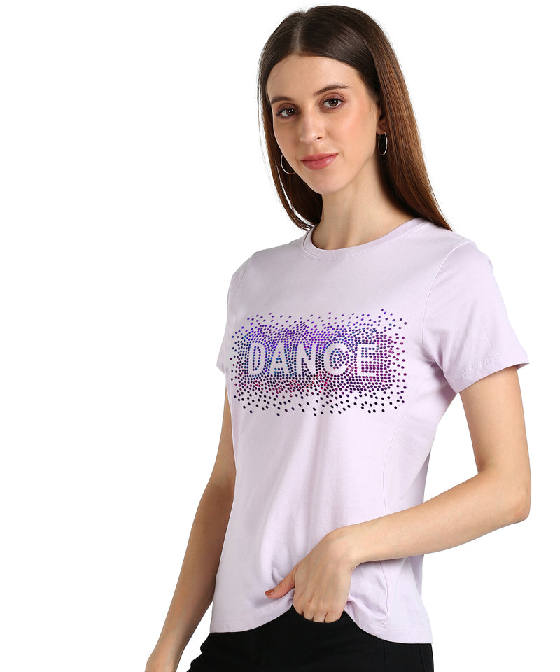 Women's Sequins Motifs Embellished Cotton T-shirt