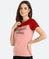 Women's Sequins Motifs Embellished Cotton T-shirt