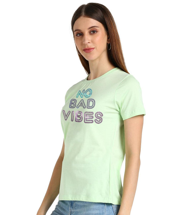 Women's Sequins Motifs Embellished Cotton T-shirt