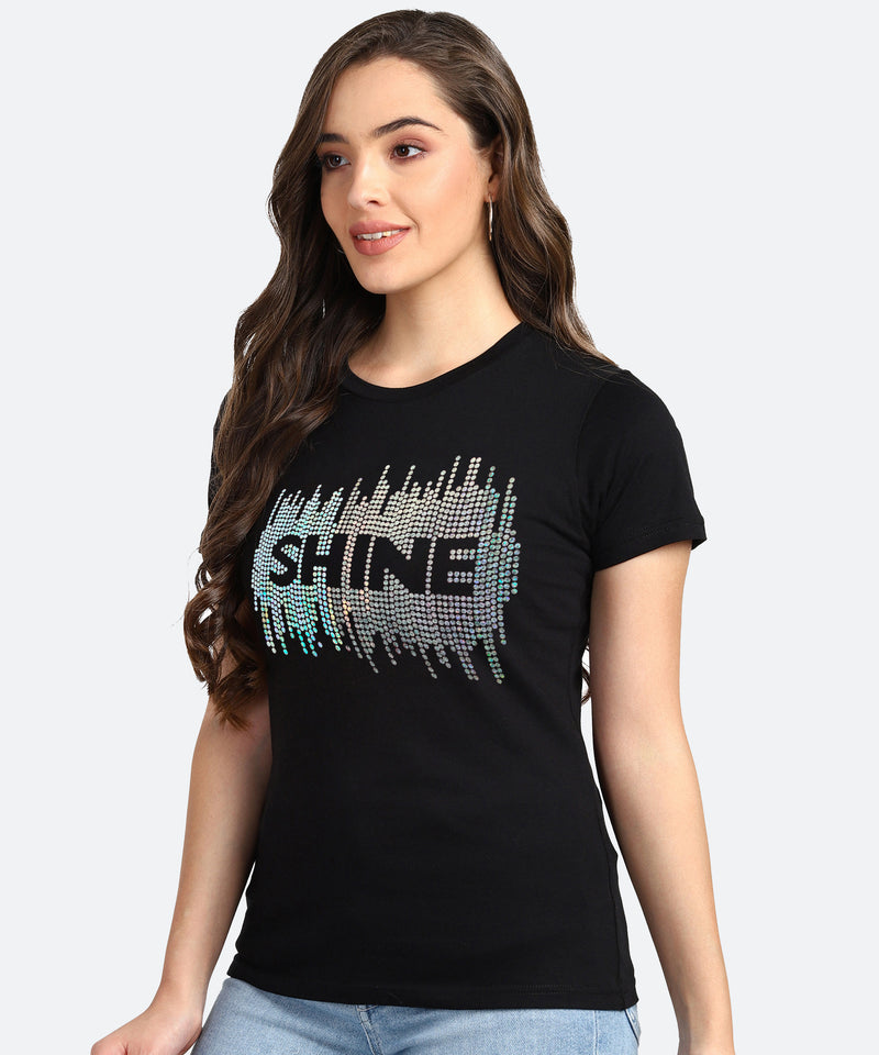 Women's Sequin Motifs Embellished cotton T-shirt