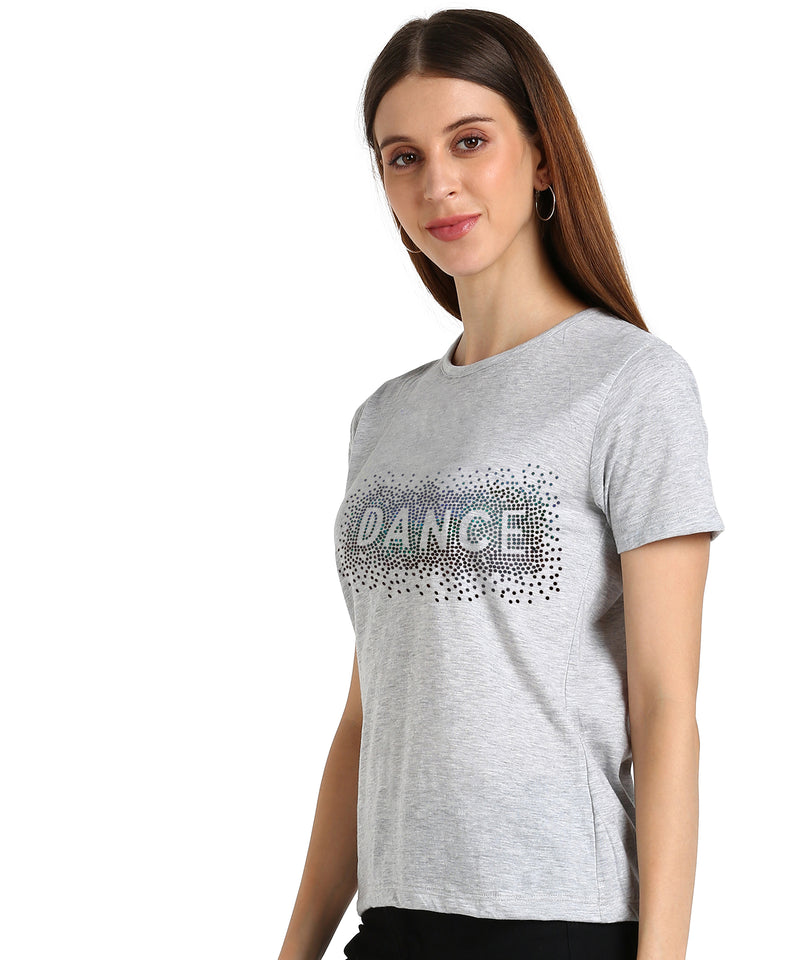 Women's Sequins Motifs Embellished Cotton T-shirt