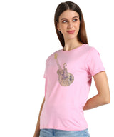 Women's Sequins Motifs Embellished Cotton T-shirt