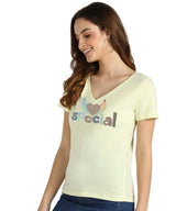 Women's Sequins Motifs Embellished Cotton T-shirt