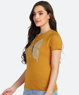 Women's Sequins Motifs Embellished Cotton T-shirt