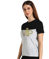 Women's Sequins Motifs Embellished Cotton T-shirt