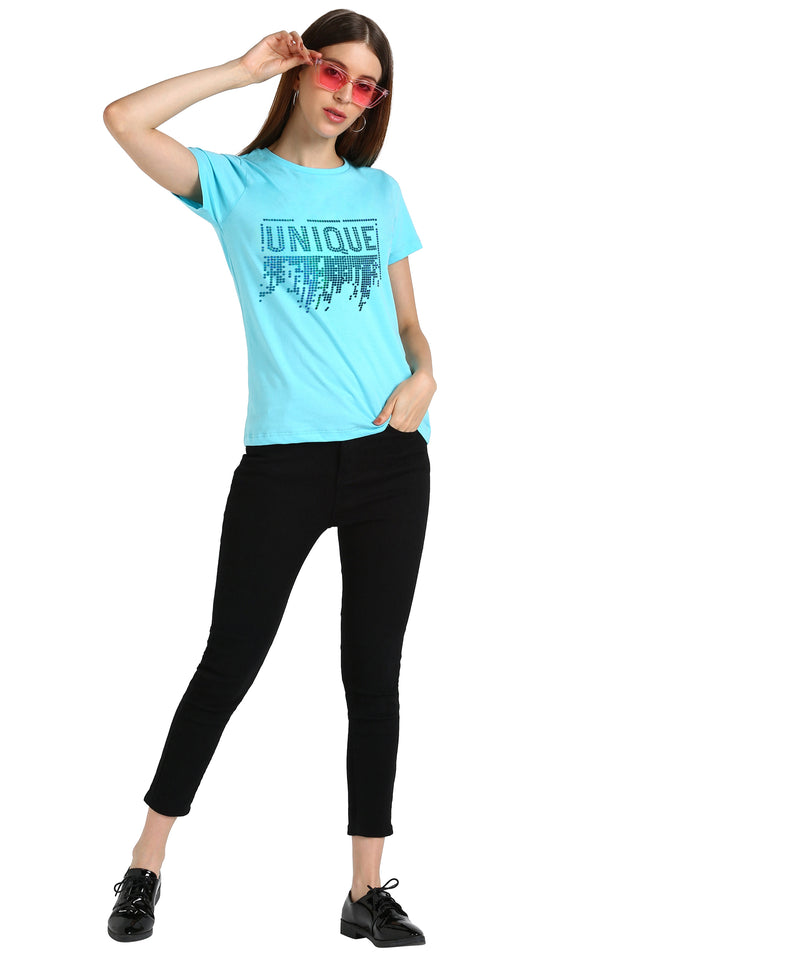 Women's Cotton Sequin Motif T-Shirt Combo