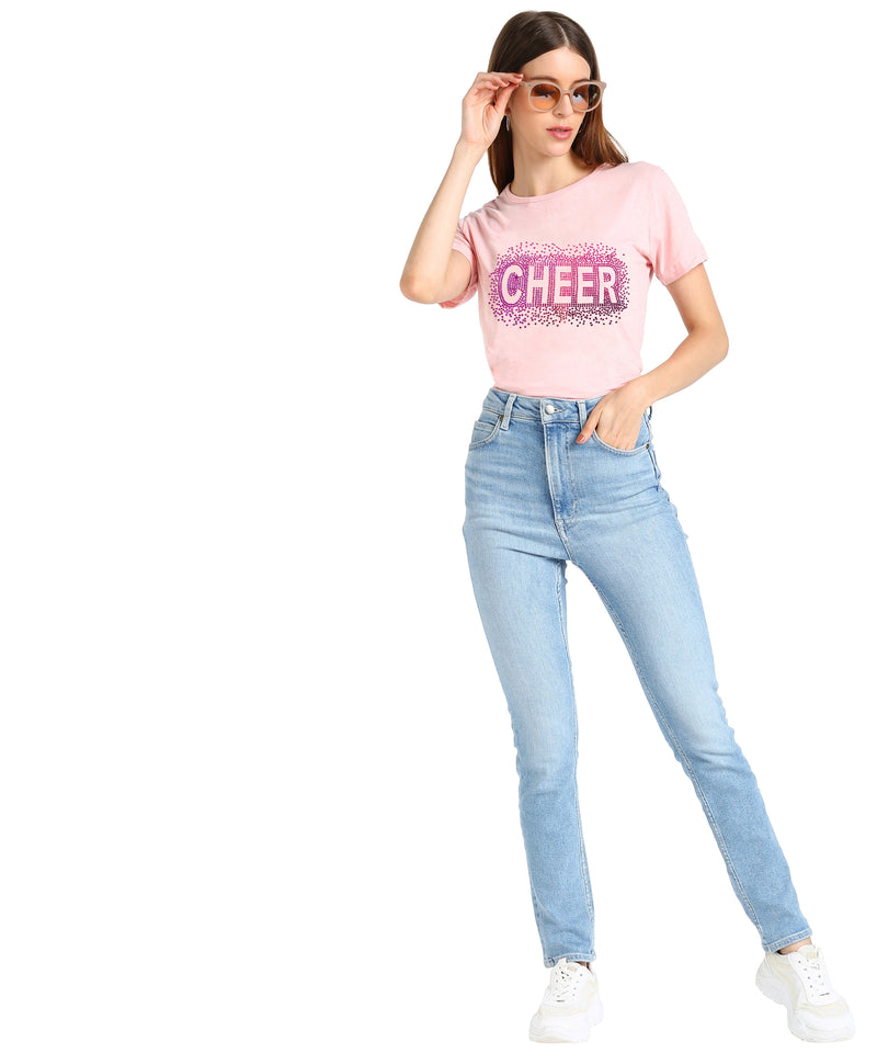 Women's Cotton Sequin Motif T-Shirt Combo