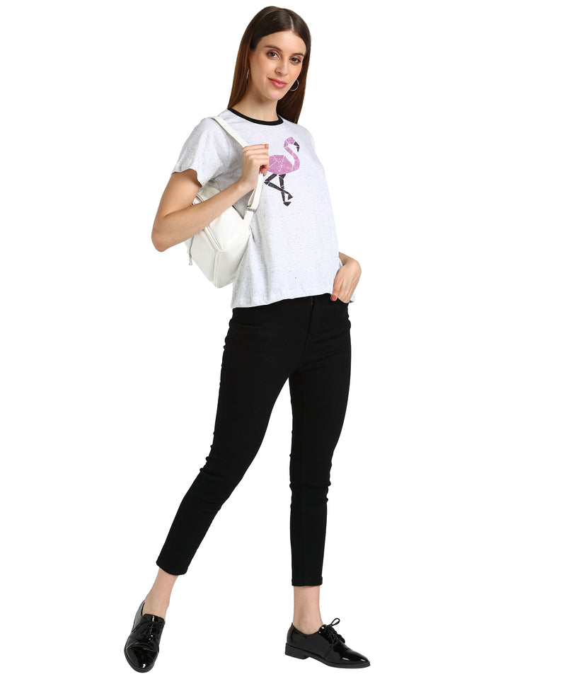 Women’s Cotton Sequin Motifs T-Shirt Combo Pack of 2